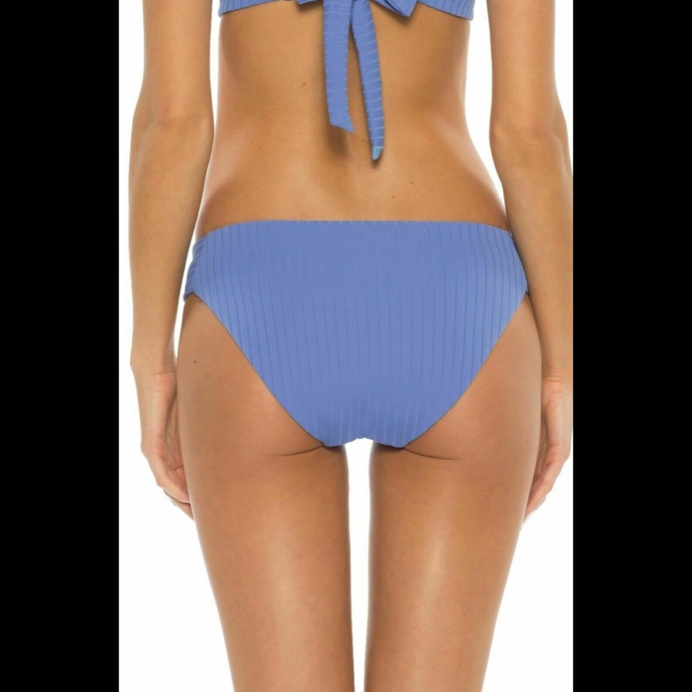 NWT‎ Becca Loreto Ribbed Bikini Bottoms in Mist Blue [SZ Large ] - Picture 2 of 10